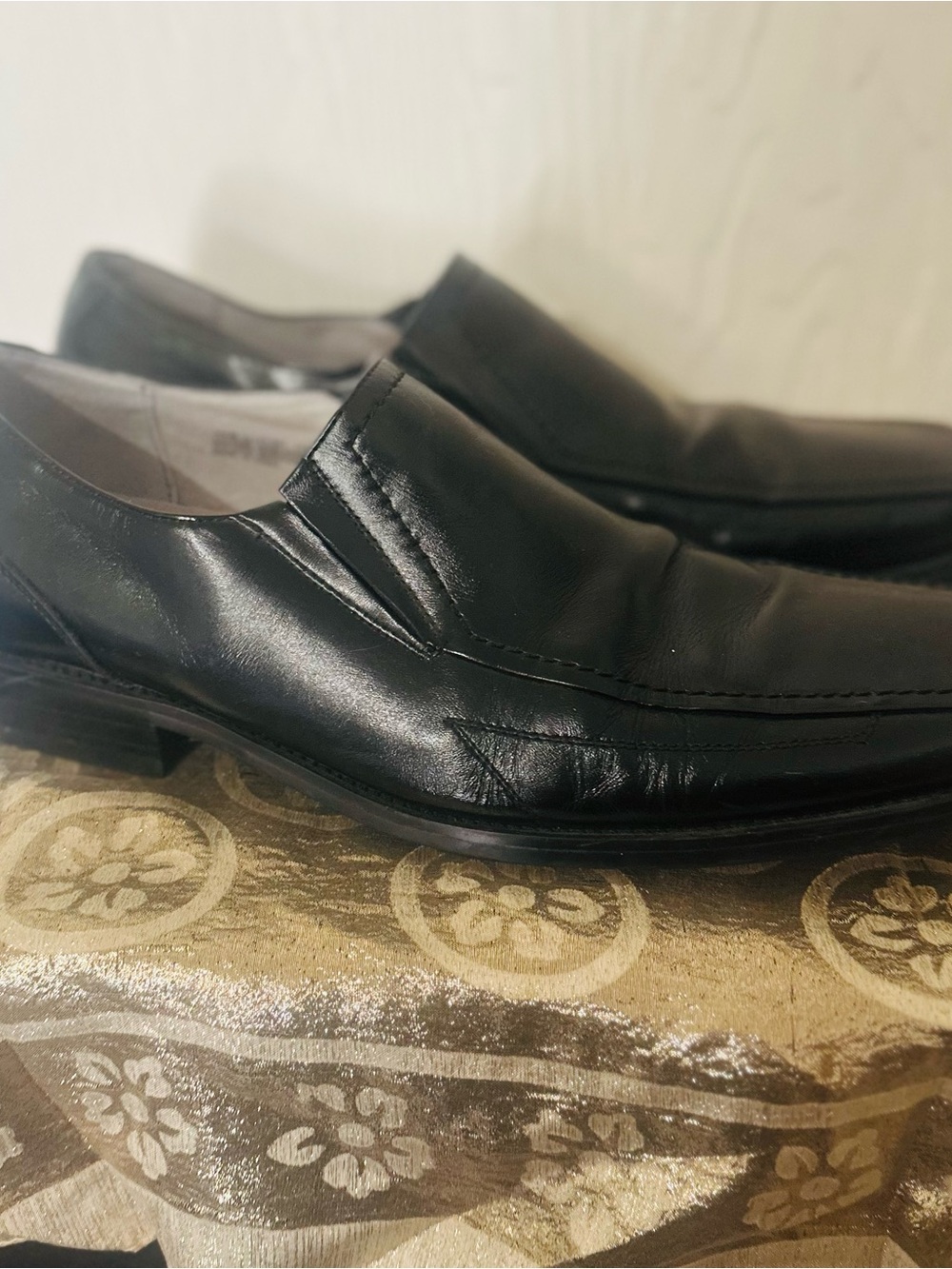 Stacy Adams Men’s Black Leather Loafers Slip On Dress Shoes Size 11